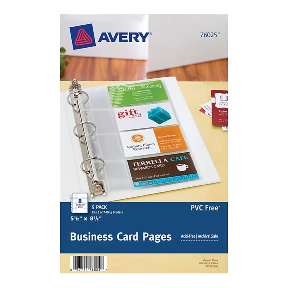 Avery Mini Divider and Business Card Sheet Protectors Mini Binder Planner